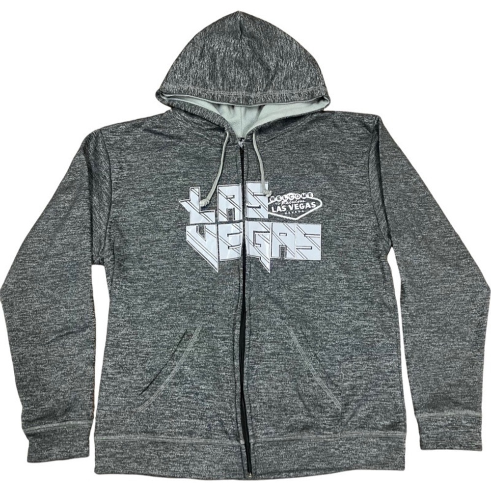 WELCOME to LAS VEGAS Graphic Sweatshirt Zip Hoodie Mens SIZE XL Gray Wear Code - Picture 6 of 11